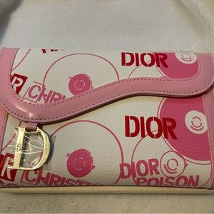 Pink and white DIOR wallet